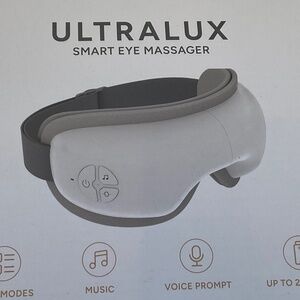 ULTRALUX SMART EYE MASSAGER HEAT COMPRESS BLUETOOTH FOR STRESS HEADACHE NWT